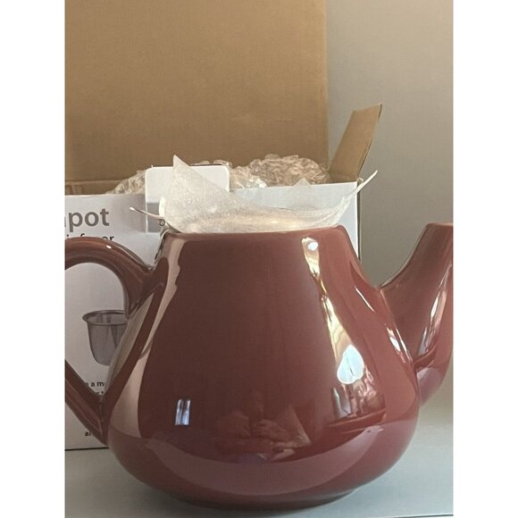 New In Box  Cordon Bleu Teapot With Infuser Color RED - Picture 8 of 12